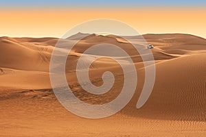 Desert safari on sunset near Dubai. UAE