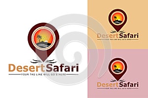 Desert safari vector logo icon