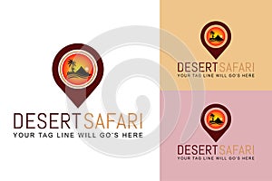 Desert safari vector logo template