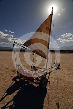 Desert sailing in Calingasta valley in Argentina