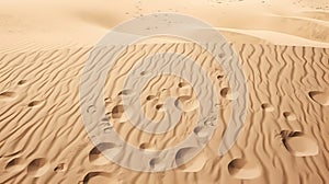 Desert sand background with footprints