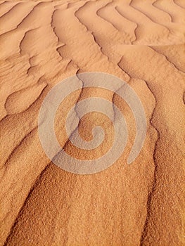 Desert sand dune landscape background in Jordan