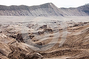 Desert Sand Dune Mountain Landscape of Bromo Volcano crater, Eas