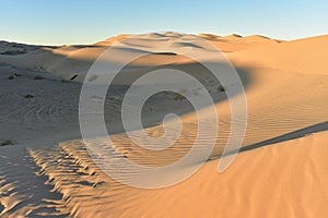 Desert sand dunes at Imperial Sand Dunes, California, USA