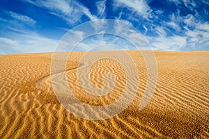 Desert sand dunes on sunrise