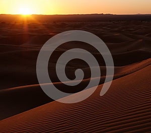 Desert Sand Dunes Sunset