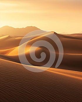 Desert sand dunes at sunset in the Sahara desert, Morocco