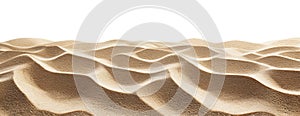 Desert Sand Dunes Texture Isolated on White Background. Generative ai