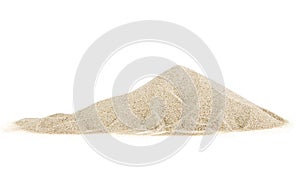 Desert sand pile isolated on white background. Sand dune