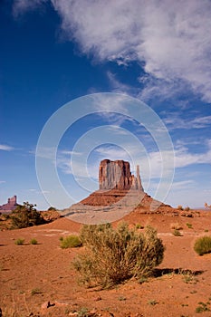 Desert sand and Rock formations at Monument Valley