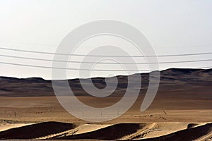 Desert sand and sand Dunes, in the heart of Saudi Arabia on the way to Riyadh