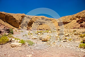 Desert sand stone rocks canyon dry landscape scenic nature environment wasteland ground Israeli country side wilderness space no