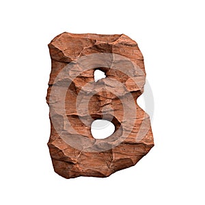 Desert sandstone letter B - Capital 3d red rock font - suitable for Arizona, geology or desert related subjects