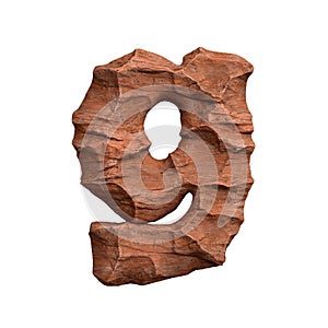 Desert sandstone letter G - Small 3d red rock font - Suitable for Arizona, geology or desert related subjects