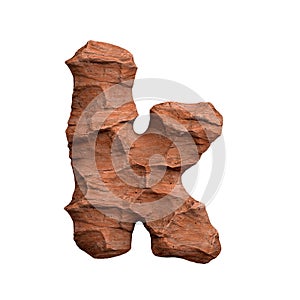 Desert sandstone letter K - Small 3d red rock font - Suitable for Arizona, geology or desert related subjects