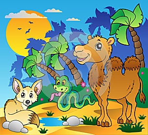 Desert scene with various animals 1