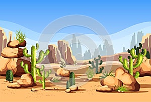 Desert scenery or american canyon landscape