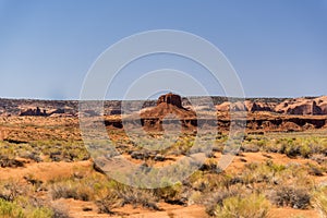 Desert scrub, Mesa`s and Buttes Monument Valley Arizona