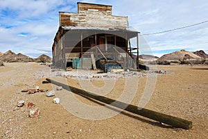 Desert shack at Rhyolite, Nevada photo