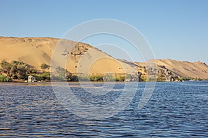 The desert with the shore of the Nile photo