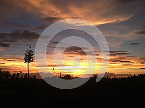 Desert sky at sunset