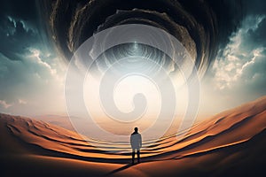 Desert spiral hole digitalart. Generate Ai photo