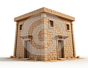 Desert stone house 3D render