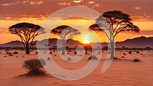 Desert sunset in Namibia, Africa