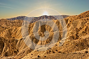 The desert of the taverns of Almeria at sunset