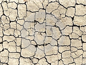 Desert texture. Good for background. Dry cracked earth and sand. Deep cracks pierce the ground