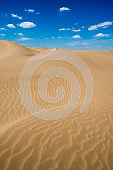 Desert texture under blue sky