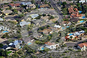 Desert Town with Swimming Pools and Homes