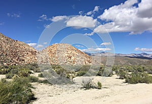 Desert Valley with Blue Sky and Clouds