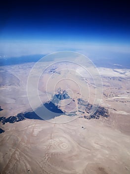 Desert view from the airplane.