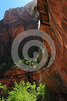 Desert Waterfall at Emerald Pools, Zion National Park, Utah, Southwest, USA