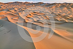 The desert wave sunset in Tulufan city