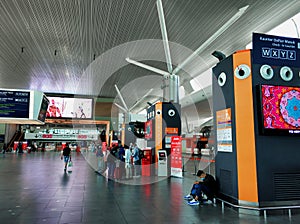 Deserted airport terminal building in Kuala Lumpur. Pandemic coronavirus 2020