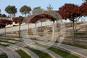 Deserted amphitheatre of the city Park