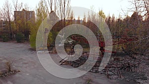 Deserted amusement park in city Pripyat.