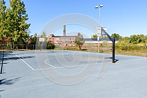 Deserted basketball court in a park