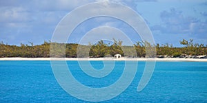 Deserted beach in bahamas