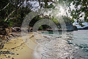 Deserted beach on Bolilanga Island