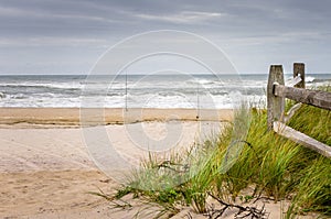 Deserted Beach on a Cloudy Autumn Day