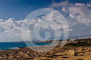Deserted Beach Gulf of the ancient city of Pafos