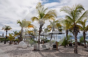 A deserted beach after a heavy rain shower on Bonaire.