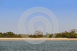 Deserted beach in the island of Orango in Guinea Bissau.