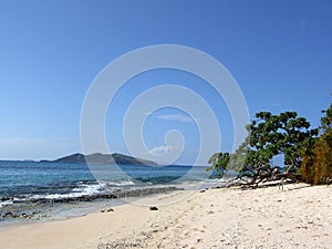 Deserted beach on Mana Island