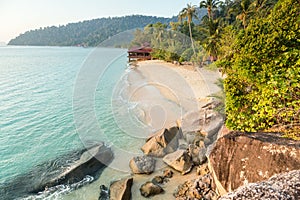 Deserted beach on Pulau Tioman, Malaysia