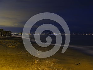 Deserted beach in Torremolinos photo