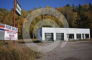 Deserted car garage for sale in Minden, Ontario, Canada